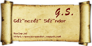 Göncző Sándor névjegykártya